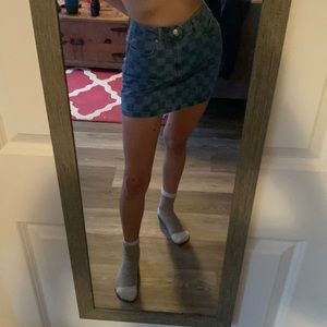 race track jean skirt